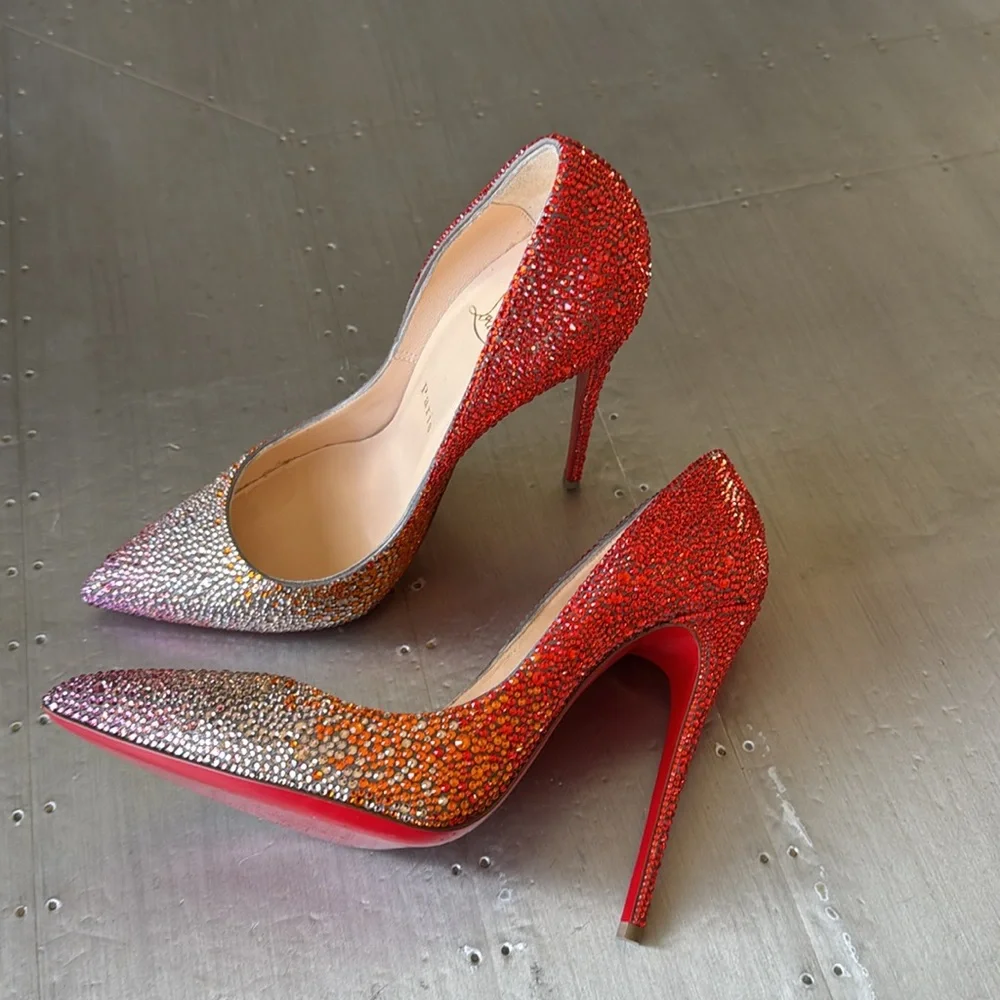 Christian Louboutinin pigalle follies STRASS crystal degrade ombré stiletto 38.5